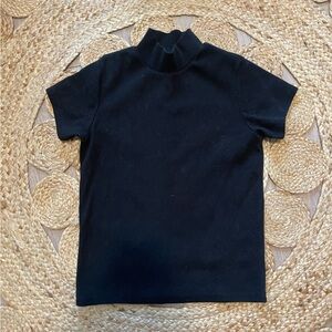 Women's Agolde Size S Mock Neck Tee Beltway Black